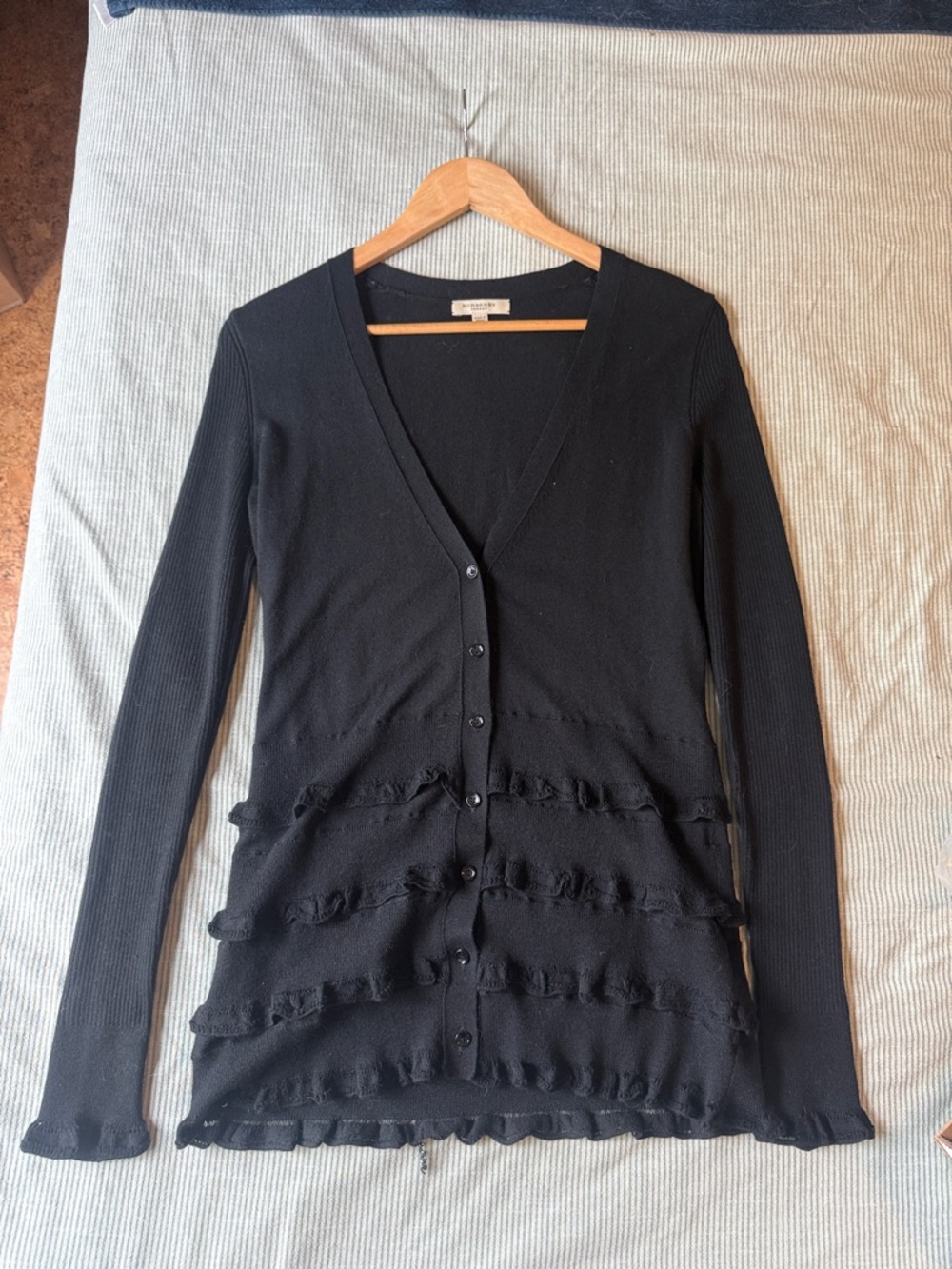 VINTAGE BURBERRY BLACK CARDIGAN